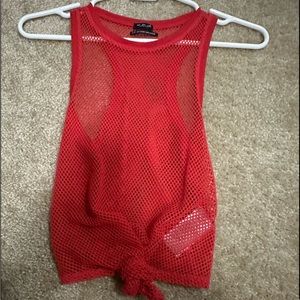 urban outfitters mesh knot tank top!